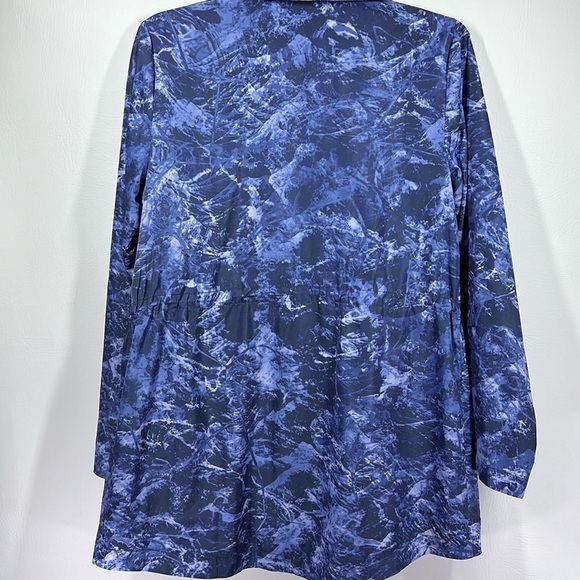 Soft Surroundings Cinched Waist Marble Printed Windbreaker Jacket, XS - Picture 9 of 13